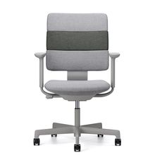 SHIGA シガ  背トリプル 可動肘 昇降脚 布地張り ナイロン双輪キャスター  [座背：ツートーンCQ / フレームカラー：ペールオリーブ]