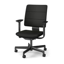 SHIGA シガ  背トリプル 可動肘 昇降脚 布地張り ナイロン双輪キャスター  [座背：173（Hallingdal65）/ベースカラー：グロスブラック]