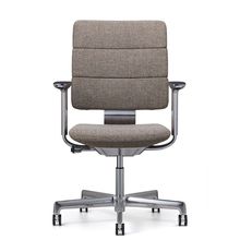 SHIGA シガ  背トリプル 可動肘 昇降脚 布地張り ナイロン双輪キャスター  [座背：270（Hallingdal65）/ベースカラー：アルミミラー]