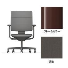 SHIGA シガ  背トリプル 可動肘 昇降脚 布地張り ナイロン双輪キャスター  [座背：376（Hallingdal65）/ベースカラー：グロスボルドー]