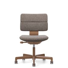 SHIGA シガ  背ダブル 肘なし 昇降脚 布地張り ナイロン双輪キャスター  [座背：270（Hallingdal65） / フレームカラー：グロスキャメルブラウン]