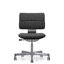 SHIGA シガ  背ダブル 肘ナシ 昇降脚 布地張り ナイロン双輪キャスター  [座背：173（Hallingdal65）/ベースカラー：アルミミラー]