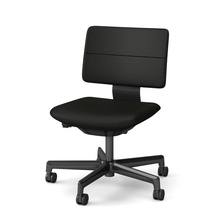 SHIGA シガ  背ダブル 肘なし 昇降脚 布地張り 抵抗付ウレタン双輪キャスター  [座背：173（Hallingdal65） / フレームカラー：グロスブラック]