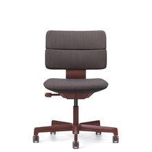 SHIGA シガ  背ダブル 肘なし 昇降脚 布地張り ナイロン双輪キャスター  [座背：376（Hallingdal65） / フレームカラー：グロスボルドー]