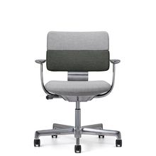 SHIGA シガ  背ダブル 固定肘 昇降脚 布地張り 抵抗付ウレタン双輪キャスター  [座背：ツートーンCQ / フレームカラー：アルミミラー]