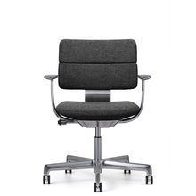 SHIGA シガ  背ダブル 固定肘 昇降脚 布地張り ナイロン双輪キャスター  [座背：173（Hallingdal65）/ベースカラー：アルミミラー]