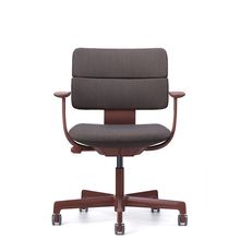 SHIGA シガ  背ダブル 固定肘 昇降脚 布地張り kvadrat ナイロン双輪キャスター   [ フレームカラー : GM / グロスボルドー | 背座 :76 / 376（Hallingdal65） ]