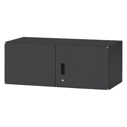 シンラインキャビネット 両開き扉型 上段用 HTM-039HS-T1 W900 × D450 シリンダー錠付  [ サテンブラックT ]
