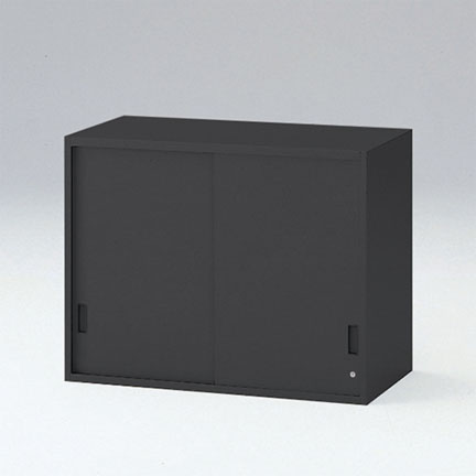 シンラインキャビネット 引戸型 上段用 HTM-069GVN-T1 W900 × D450 シリンダー錠付  [ サテンブラックT ]