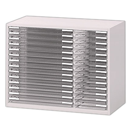 シンラインキャビネット クリスタルトレイ型 上段用 HTM-069KAR-WE W900 × D450 [ ライトグレーW / ホワイトグレーW ]