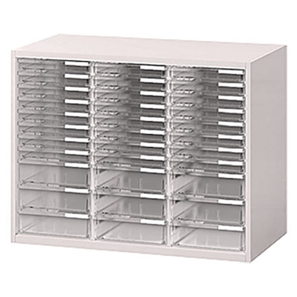 シンラインキャビネット クリスタルトレイ型 上段用 HTM-069KBL-WE 上段用 W900 × D450 [ ライトグレーW / ホワイトグレーW ]