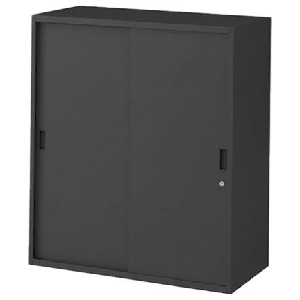 シンラインキャビネット 引戸型 上段用 HTM-109GSN-T1 W900 × D450 シリンダー錠付  [ サテンブラックT ]