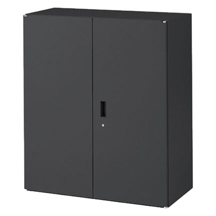 シンラインキャビネット 両開き扉型 上段用 HTM-109HSS-T1 W900 × D450 シリンダー錠付  [ サテンブラックT ]
