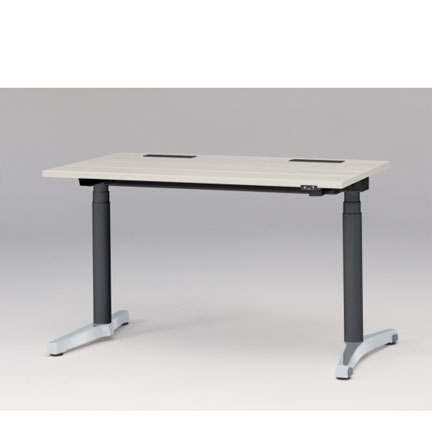 トイロ デスク W1200 JZD-1207HA2-APH 昇降スイッチタイプ 平エッジ  [脚カラー : アルミミラー / 天板カラー 61 / アッシュドパインL ]