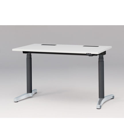 トイロ デスク W1200 JZD-1207HA2-APL 昇降スイッチタイプ 平エッジ  [脚カラー : アルミミラー / 天板カラー W9 / ホワイトW ]
