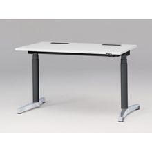 トイロ デスク （ toiro desk ） JZD-1207HA-CPL 昇降スイッチ アルミミラー脚 W120 × D67.5cm ラウンドエッジ [ PL/W9/ホワイト］