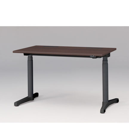 トイロ デスク W1200 JZD-1207HA-CTY 昇降スイッチタイプ ラウンドエッジ  [脚カラー : ブラックT / 天板カラー 82 / ブラックウォールナットD ]
