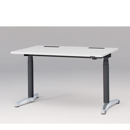 トイロ デスク W1200 JZD-1208HA-APL 昇降スイッチタイプ 平エッジ  [脚カラー : アルミミラー / 天板カラー W9 / ホワイトW ]