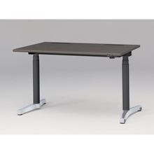 トイロ デスク （ toiro desk ） JZD-1208HA-CPR 昇降スイッチ /アルミミラー脚 / 天板 ( W120 × D77.5cm ・ ラウンドエッジ ） [ PR （天板 : 81 / アッシュドオークD × 支柱 : T1 / ブラックT × 脚 : Z9 / アルミミラー） ]