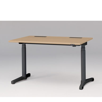 トイロ デスク W1200 JZD-1208HA-CTX 昇降スイッチタイプ ラウンドエッジ  [脚カラー : ブラックT / 天板カラー 92 / ホワイトオークM ]