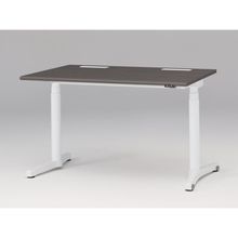 トイロ デスク （ toiro desk ） JZD-1208HA-CWR 昇降スイッチ /ホワイト 塗装脚 / 天板 ( W120 × D77.5cm ・ ラウンドエッジ ） [ WR （天板 : 81 / アッシュドオークD × 支柱・脚 : W9 / ホワイトW） ]