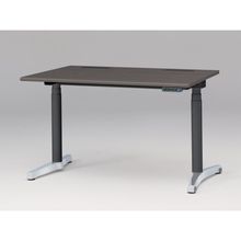 トイロ デスク （ toiro desk ） JZD-1208HB-CPR 表示付昇降スイッチ / アルミミラー脚 / 天板 ( W120 × D77.5cm ・ ラウンドエッジ ） [ PR （天板 : 81 / アッシュドオークD × 支柱 : T1 / ブラックT × 脚 : Z9 / アルミミラー） ]