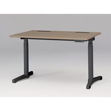 トイロ デスク （ toiro desk ） JZD-1208HB-CTM 表示付昇降スイッチ / ブラック 塗装脚 / 天板 ( W120 × D77.5cm ・ ラウンドエッジ ） [ TM （天板 : 71 / アッシュドオークM × 支柱・脚 : T1 / ブラックT） ]