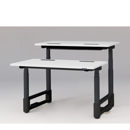 トイロ ツインデスク W1200 JZD-1214HA-ATL 昇降スイッチタイプ 平エッジ  [脚カラー : ブラックT / 天板カラー W9 / ホワイトW ]