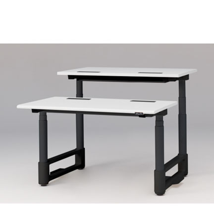 トイロ ツインデスク W1200 JZD-1214HA-CTL 昇降スイッチタイプ ラウンドエッジ  [脚カラー : ブラックT / 天板カラー W9 / ホワイトW ]