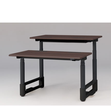 トイロ ツインデスク W1200 JZD-1214HA-CTY 昇降スイッチタイプ ラウンドエッジ  [脚カラー : ブラックT / 天板カラー 82 / ブラックウォールナットD ]