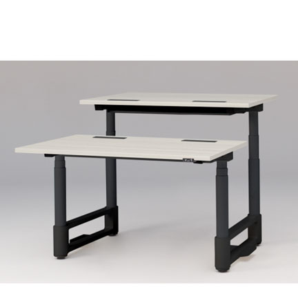 トイロ ツインデスク W1200 JZD-1216HA-ATH 昇降スイッチタイプ 平エッジ  [脚カラー : ブラックT / 天板カラー 61 / アッシュドパインL ]