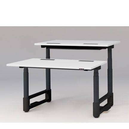 トイロ ツインデスク W1200 JZD-1216HA-CTL 昇降スイッチタイプ ラウンドエッジ  [脚カラー : ブラックT / 天板カラー W9 / ホワイトW ]