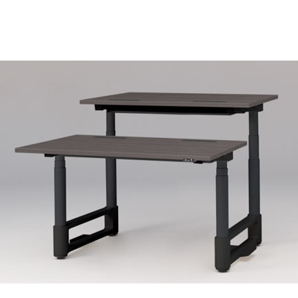 トイロ ツインデスク W1200 JZD-1216HA-CTR 昇降スイッチタイプ ラウンドエッジ  [脚カラー : ブラックT / 天板カラー 81 / アッシュドオークD ]