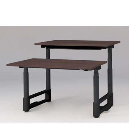 トイロ ツインデスク W1200 JZD-1216HA-CTY 昇降スイッチタイプ ラウンドエッジ  [脚カラー : ブラックT / 天板カラー 82 / ブラックウォールナットD ]