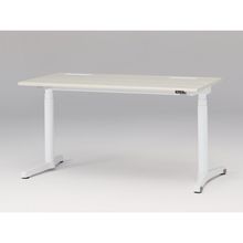 トイロ デスク （ toiro desk ） JZD-1407HA-CWH 昇降スイッチ /ホワイト 塗装脚 / 天板 ( W140 × D67.5cm ・ ラウンドエッジ ） [ WH （天板 : 61 / アッシュドパインL × 支柱・脚 : W9 / ホワイトW） ]