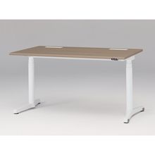 トイロ デスク （ toiro desk ） JZD-1408HA-CWM 昇降スイッチ /ホワイト 塗装脚 / 天板 ( W140 × D77.5cm ・ ラウンドエッジ ） [ WM （天板 : 71 / アッシュドオークM × 支柱・脚 : W9 / ホワイトW） ]