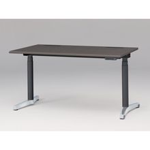 トイロ デスク （ toiro desk ） JZD-1408HB-CPR 表示付昇降スイッチ / アルミミラー脚 / 天板 ( W140 × D77.5cm ・ ラウンドエッジ ） [ PR （天板 : 81 / アッシュドオークD × 支柱 : T1 / ブラックT × 脚 : Z9 / アルミミラー） ]