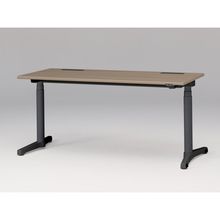トイロ デスク （ toiro desk ） JZD-1607HA-CTM 昇降スイッチ /ブラック 塗装脚 / 天板 ( W160 × D67.5cm ・ ラウンドエッジ ） [ TM （天板 : 71 / アッシュドオークM × 支柱・脚 : T1 / ブラックT） ]