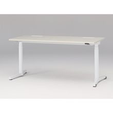 トイロ デスク （ toiro desk ） JZD-1607HA-CWH 昇降スイッチ /ホワイト 塗装脚 / 天板 ( W160 × D67.5cm ・ ラウンドエッジ ） [ WH （天板 : 61 / アッシュドパインL × 支柱・脚 : W9 / ホワイトW） ]