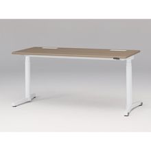 トイロ デスク （ toiro desk ） JZD-1607HA-CWM 昇降スイッチ /ホワイト 塗装脚 / 天板 ( W160 × D67.5cm ・ ラウンドエッジ ） [ WM （天板 : 71 / アッシュドオークM × 支柱・脚 : W9 / ホワイトW） ]