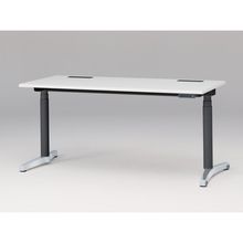 トイロ デスク （ toiro desk ） JZD-1607HB-CPL 表示付昇降スイッチ / アルミミラー脚 / 天板 ( W160 × D67.5cm ・ ラウンドエッジ ） [ PL （天板 : W9 / ホワイトW × 支柱 : T1 / ブラックT × 脚 : Z9 / アルミミラー） ]