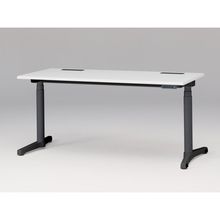 トイロ デスク （ toiro desk ） JZD-1607HB-CTL 表示付昇降スイッチ / ブラック 塗装脚 / 天板 ( W160 × D67.5cm ・ ラウンドエッジ ） [ TL （天板 : W9 / ホワイトW × 支柱・脚 : T1 / ブラックT） ]