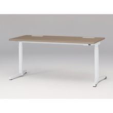 トイロ デスク （ toiro desk ） JZD-1607HB-CWM 表示付昇降スイッチ / ホワイト 塗装脚 / 天板 ( W160 × D67.5cm ・ ラウンドエッジ ） [ WM （天板 : 71 / アッシュドオークM × 支柱・脚 : W9 / ホワイトW） ]