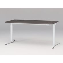 トイロ デスク （ toiro desk ） JZD-1607HB-CWR 表示付昇降スイッチ / ホワイト 塗装脚 / 天板 ( W160 × D67.5cm ・ ラウンドエッジ ） [ WR （天板 : 81 / アッシュドオークD × 支柱・脚 : W9 / ホワイトW） ]