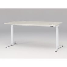 トイロ デスク （ toiro desk ） JZD-1608HA-CWH 昇降スイッチ /ホワイト 塗装脚 / 天板 ( W160 × D77.5cm ・ ラウンドエッジ ） [ WH （天板 : 61 / アッシュドパインL × 支柱・脚 : W9 / ホワイトW） ]