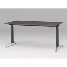 トイロ デスク （ toiro desk ） JZD-1608HB-CPR 表示付昇降スイッチ / アルミミラー脚 / 天板 ( W160 × D77.5cm ・ ラウンドエッジ ） [ PR （天板 : 81 / アッシュドオークD × 支柱 : T1 / ブラックT × 脚 : Z9 / アルミミラー） ]