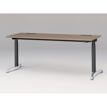 トイロ デスク （ toiro desk ） JZD-1807HA-CPM 昇降スイッチ /アルミミラー脚 / 天板 ( W180 × D67.5cm ・ ラウンドエッジ ） [ PM （天板 : 71 / アッシュドオークM × 支柱 : T1 / ブラックT × 脚 : Z9 / アルミミラー） ]