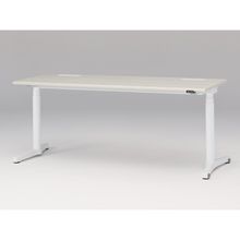 トイロ デスク （ toiro desk ） JZD-1807HA-CWH 昇降スイッチ /ホワイト 塗装脚 / 天板 ( W180 × D67.5cm ・ ラウンドエッジ ） [ WH （天板 : 61 / アッシュドパインL × 支柱・脚 : W9 / ホワイトW） ]