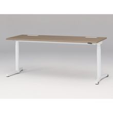 トイロ デスク （ toiro desk ） JZD-1807HA-CWM 昇降スイッチ /ホワイト 塗装脚 / 天板 ( W180 × D67.5cm ・ ラウンドエッジ ） [ WM （天板 : 71 / アッシュドオークM × 支柱・脚 : W9 / ホワイトW） ]