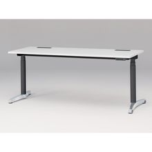 トイロ デスク （ toiro desk ） JZD-1807HB-CPL 表示付昇降スイッチ / アルミミラー脚 / 天板 ( W180 × D67.5cm ・ ラウンドエッジ ） [ PL （天板 : W9 / ホワイトW × 支柱 : T1 / ブラックT × 脚 : Z9 / アルミミラー） ]
